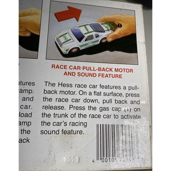 Hess 2011 White and Green Toy Truck & Pull Back Race Car Lights Sounds Ramp - Picture 9 of 14